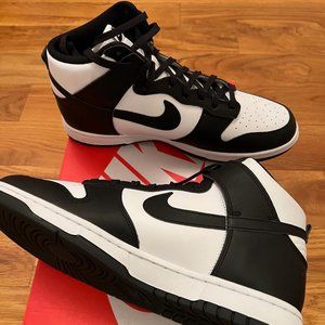NIKE DUNK HIGH RETRO 'PANDA' BLACK and WHITE 11.5 New, New in Box